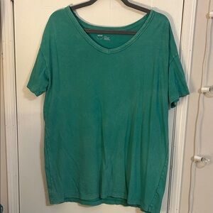 Aerie Teal Short Sleeve V-Neck Tee